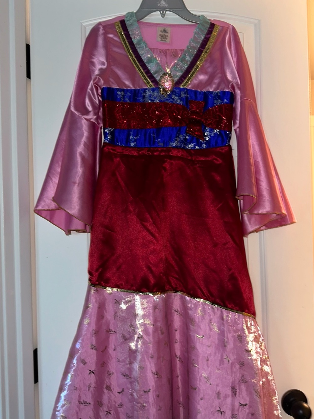 Disney Mulan Pink, Red and Blue Shimmer Princess Costume Dress